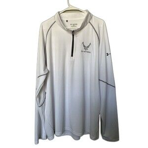 Under Armour US Air Force White Quarter Zip Jacket Men’s Size 3XL Loose Military